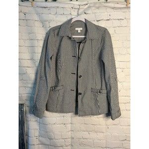 Women's Charter Club Cotton Blazer Striped Jacket. SZ S.